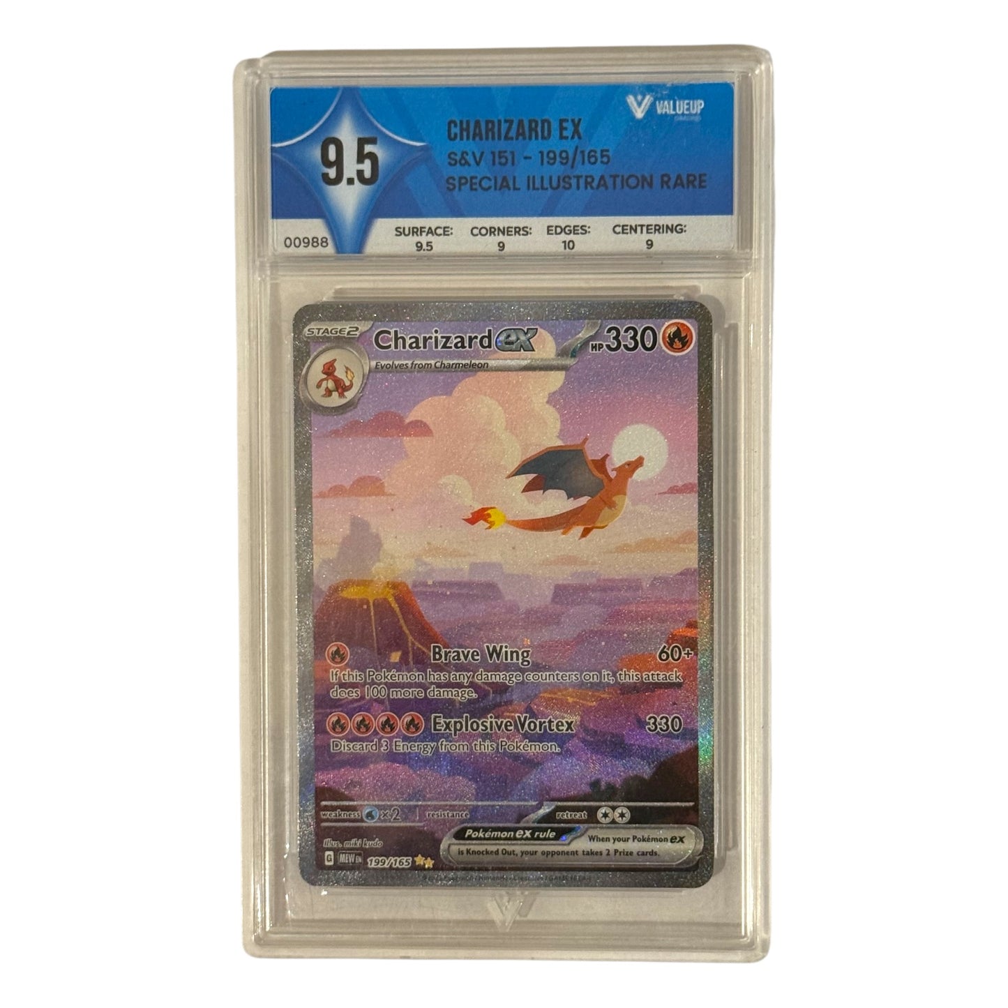 ValueUp 9.5 Charizard Ex 199/165 Special Illustration Rare Pokemon 151