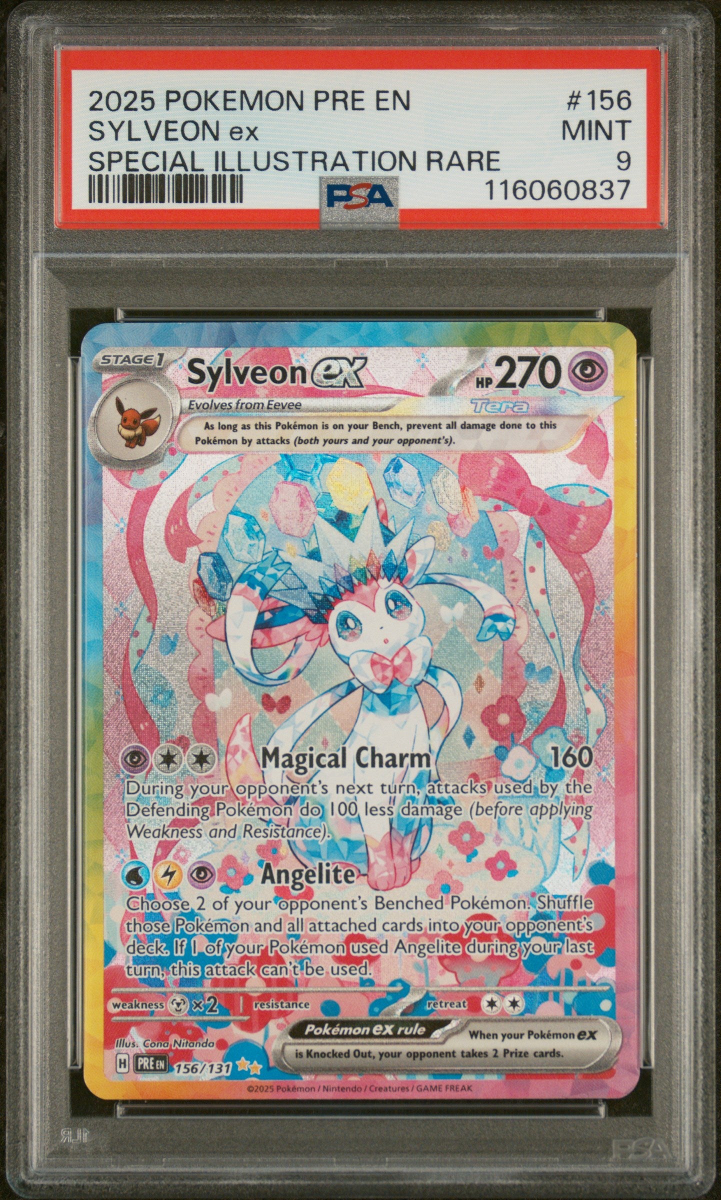 PSA 9 Sylveon Ex 156/131 Prismatic Evolutions
