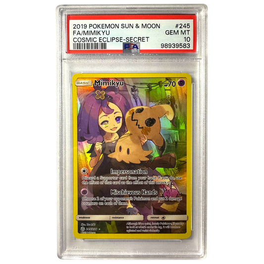 PSA 10 2019 Full Art Mimikyu #245 Cosmic Eclipse Secret Rare