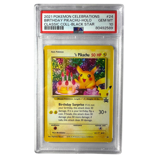 PSA 10 2021 Pikachu Birthday #24 Black Star Promo Celebrations