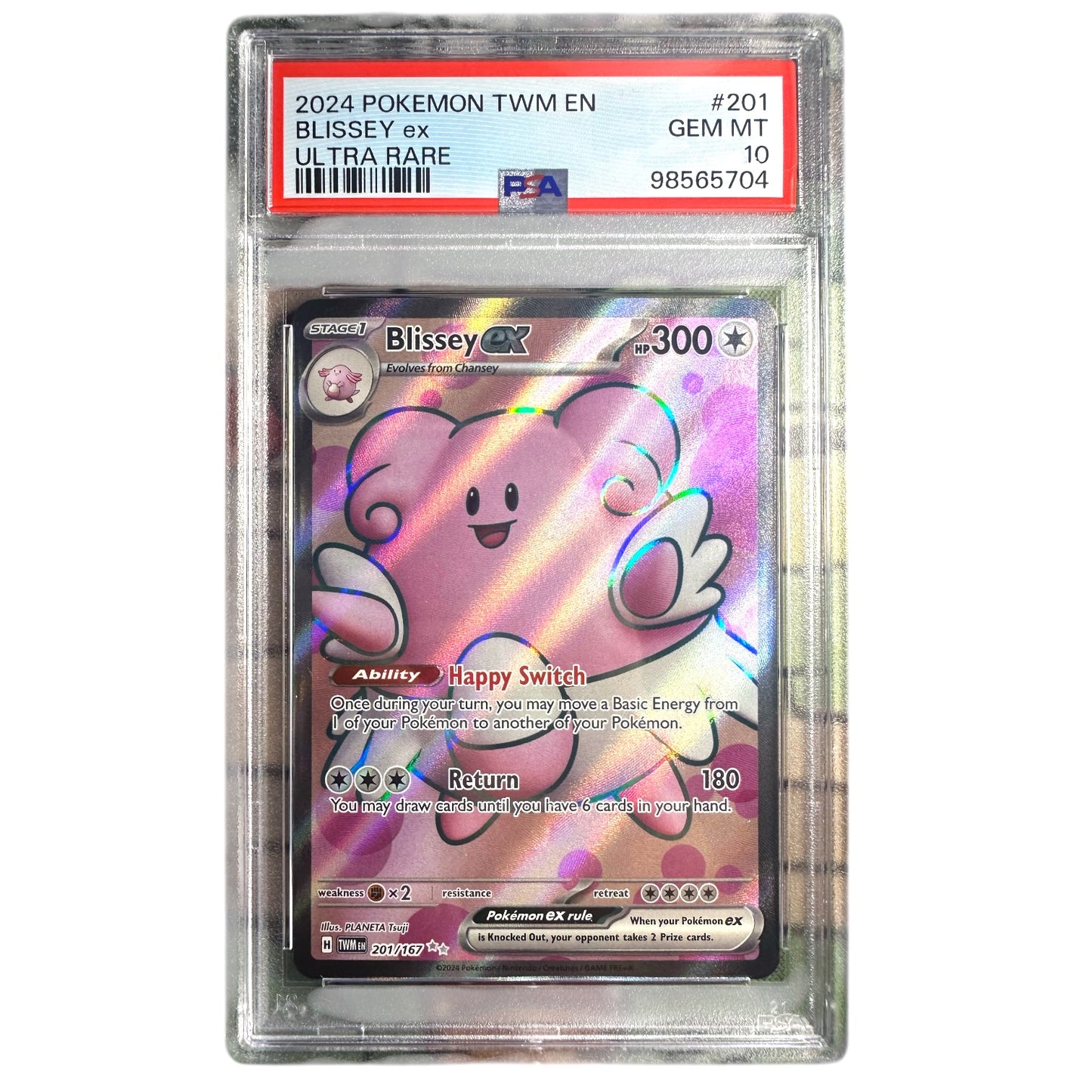 PSA 10 2024 Blissey EX 201 Ultra Rare