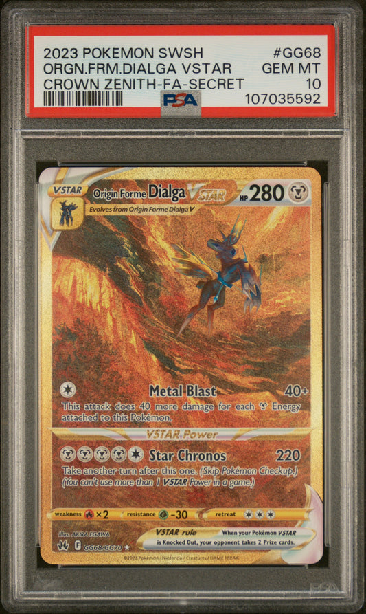 PSA 10 Origin Forme Dialga VSTAR (Secret) Crown Zenith