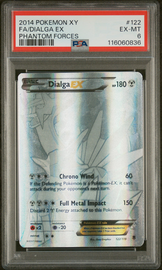 PSA 6 Dialga EX (122 Secret Rare) Phantom Forces 2014