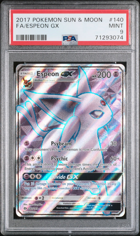 PSA 9 Espeon GX 140/149 Sun & Moon Base Set 2017
