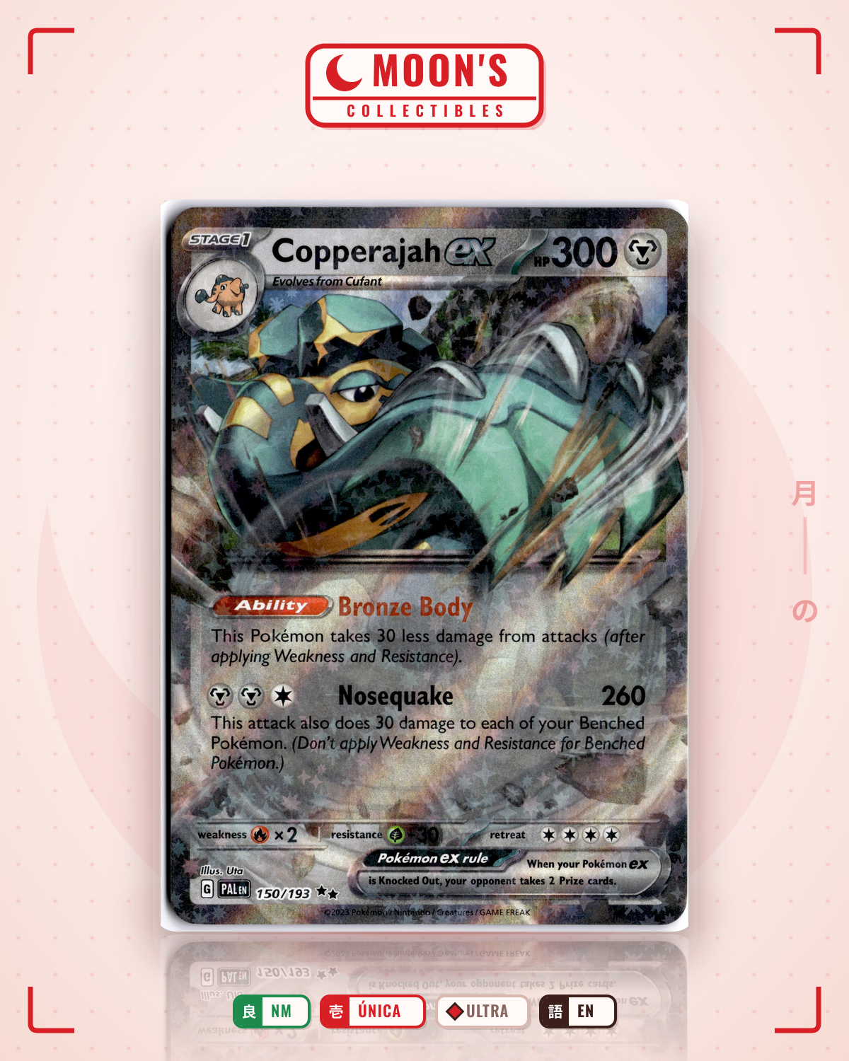 Carta Pokémon Copperajah ex · Paldea Evolved #150/193 (NM) — pieza única en Moon's Collectibles México