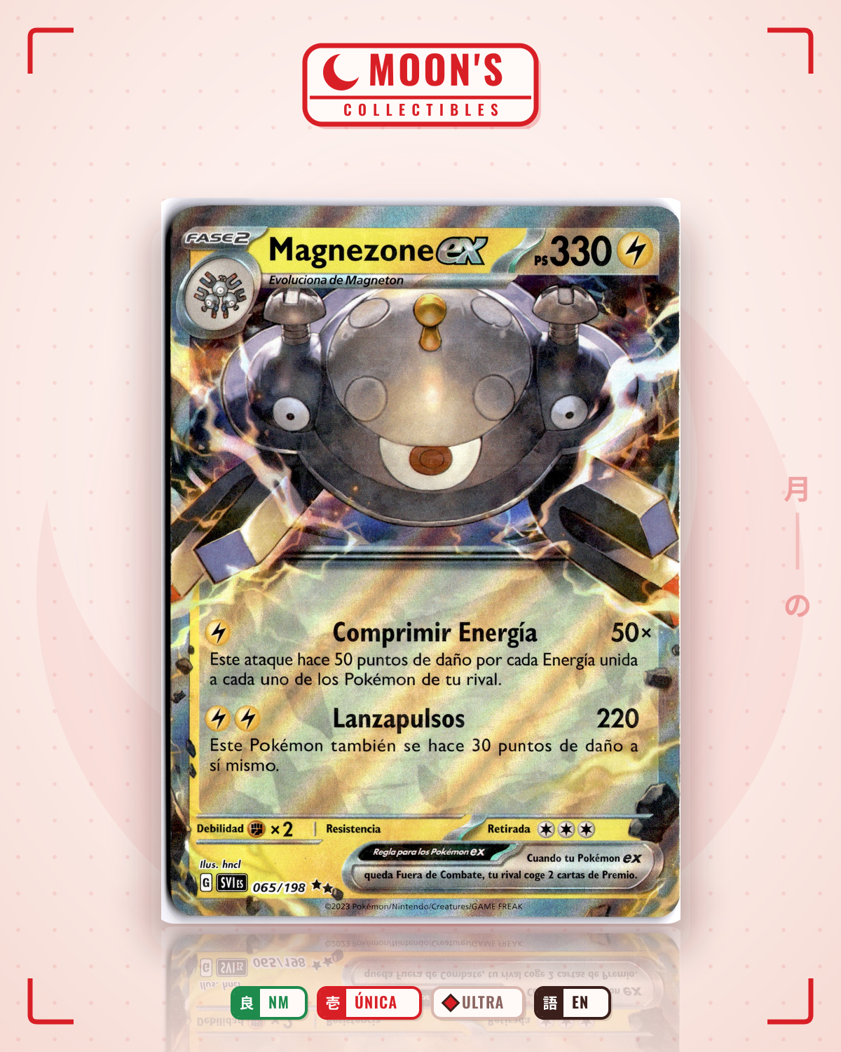 Carta Pokémon Magnezone ex · Scarlet & Violet #065/198 (NM) — pieza única en Moon's Collectibles México