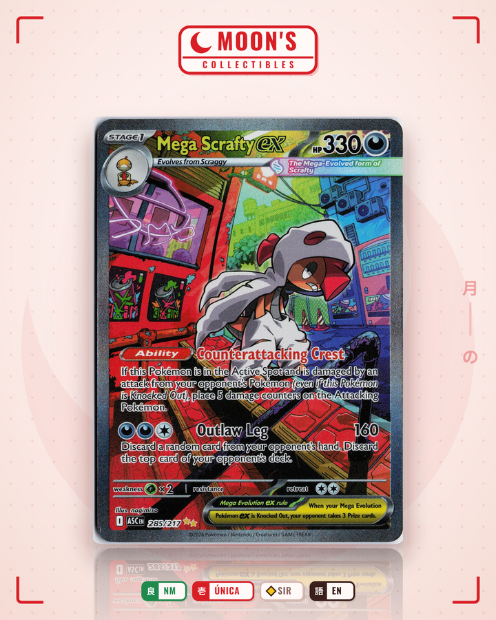 Mega Scrafty ex · Ascended Heroes #285/217 · NM