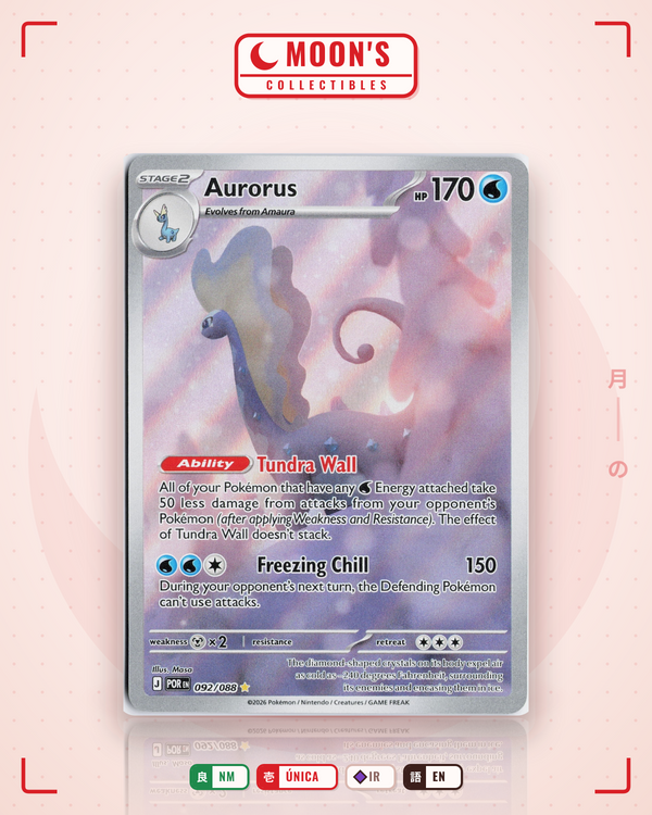 Carta Pokémon Aurorus · Perfect Order #092/088 (NM) — pieza única en Moon's Collectibles México