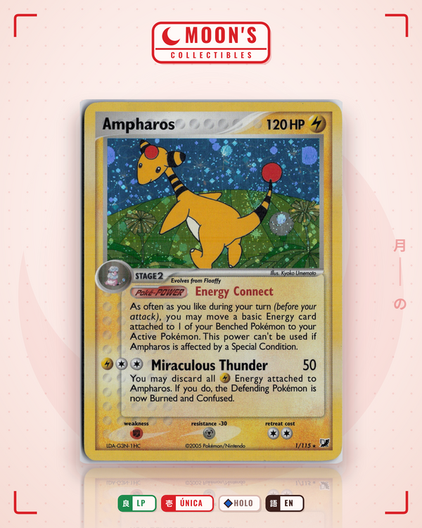 Carta Pokémon Ampharos · Unseen Forces #1/115 (LP) — pieza única en Moon's Collectibles México