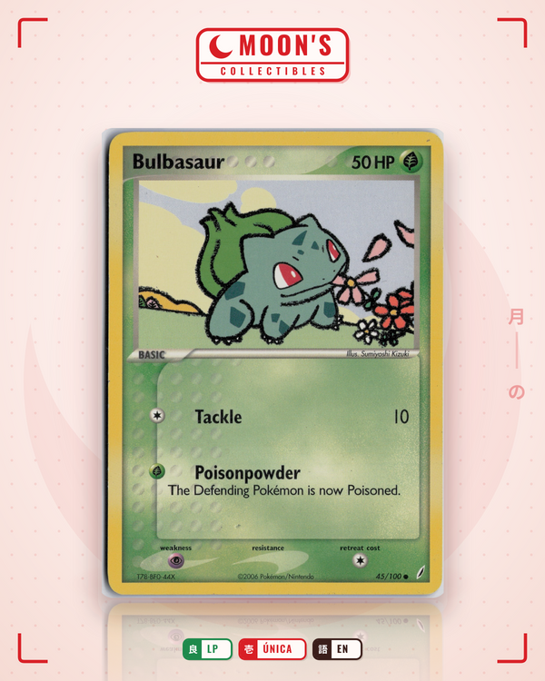 Carta Pokémon Bulbasaur · Crystal Guardians #45/100 (LP) — pieza única en Moon's Collectibles México