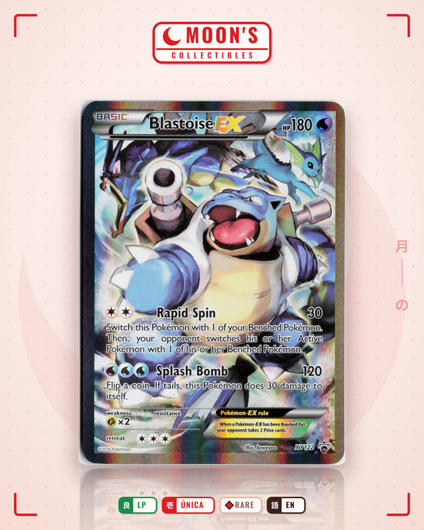 Carta Pokémon Blastoise-EX · XY Black Star Promos #XY122 (LP) — pieza única en Moon's Collectibles México
