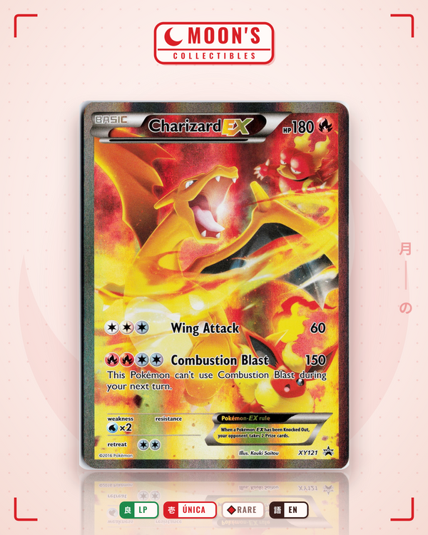 Carta Pokémon Charizard-EX · XY Black Star Promos #XY121 (LP) — pieza única en Moon's Collectibles México