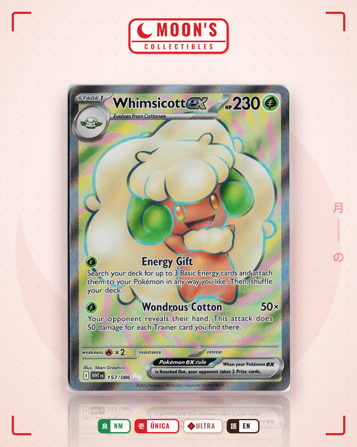 Whimsicott ex · White Flare #157/086 · NM