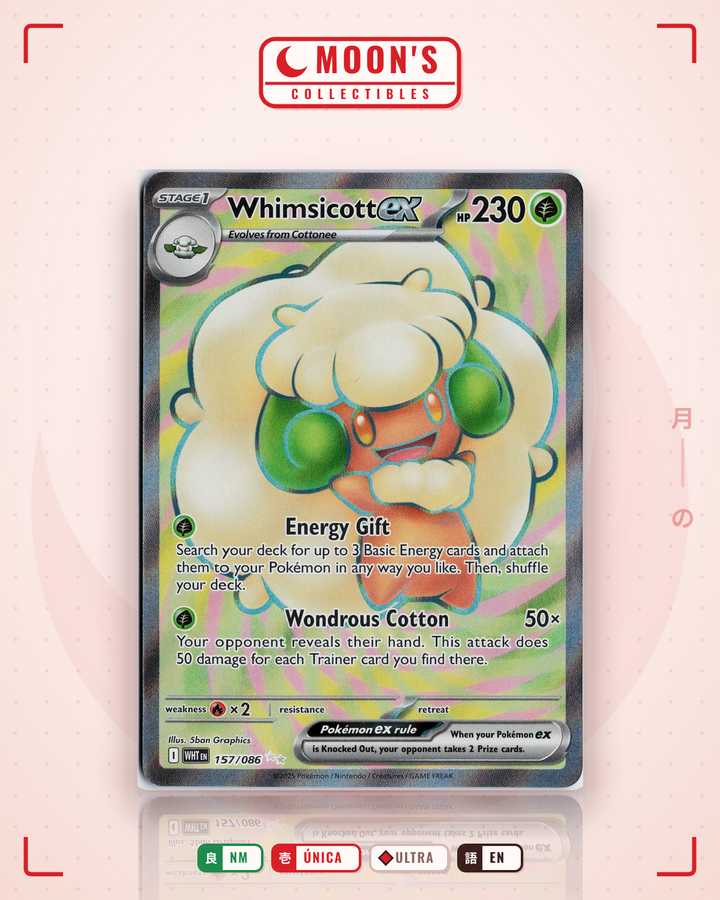Whimsicott ex · White Flare #157/086 · NM