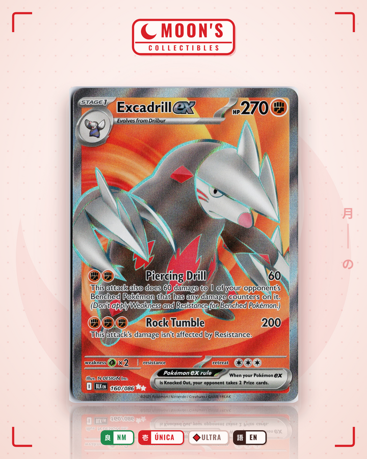 Excadrill ex · Black Bolt #160/086 · NM