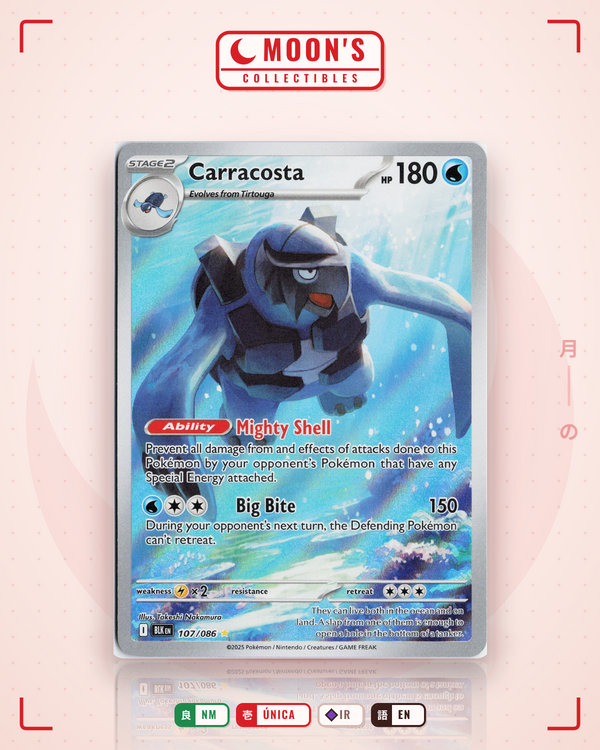 Carta Pokémon Carracosta · Black Bolt #107/086 (NM) — pieza única en Moon's Collectibles México