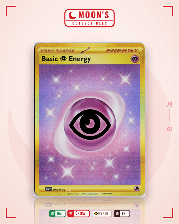 Carta Pokémon Basic Psychic Energy · 151 #207/165 (NM) — pieza única en Moon's Collectibles México