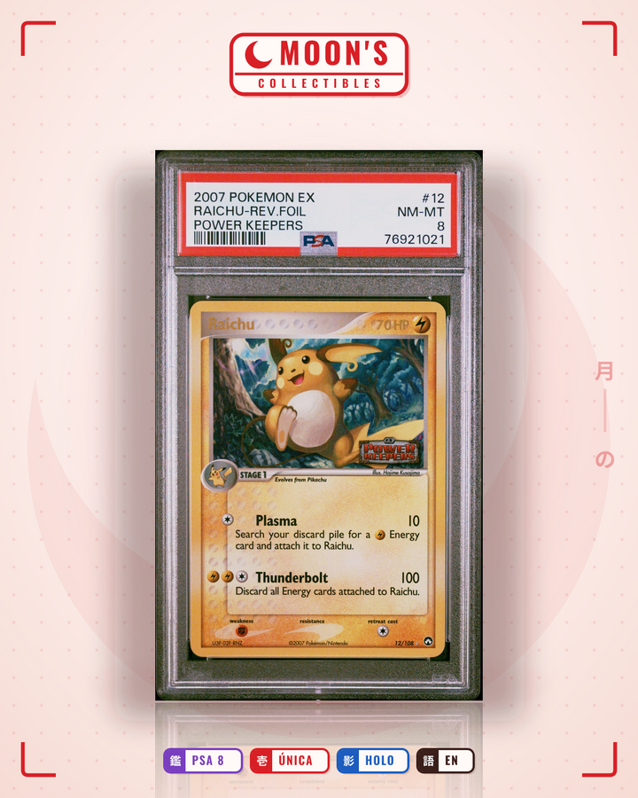 Raichu · Power Keepers #12/108 · PSA 8