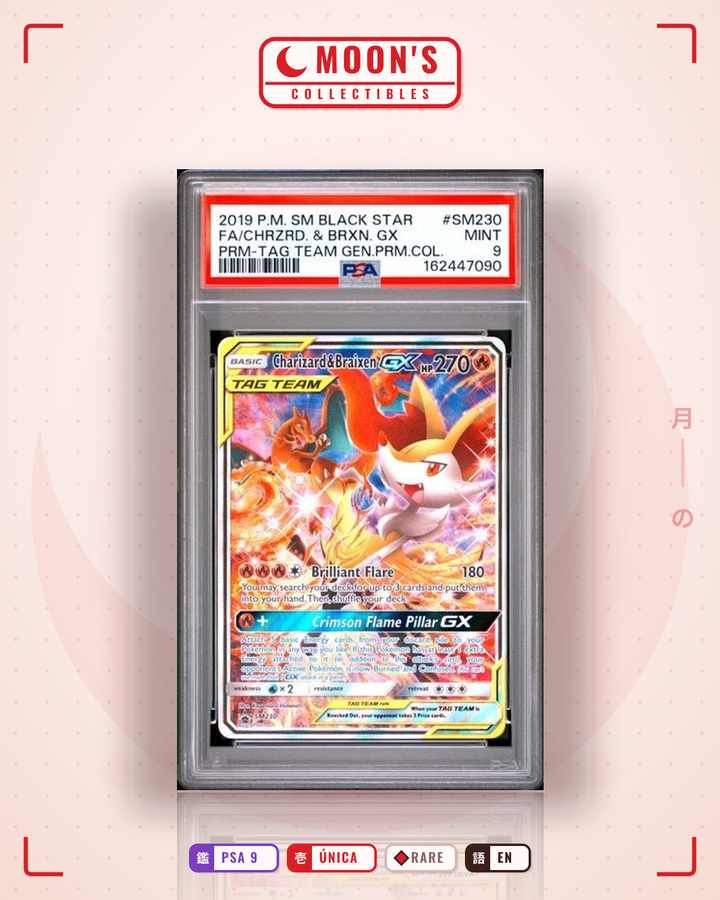Charizard & Braixen-GX · SM Black Star Promos #SM230 · PSA 9