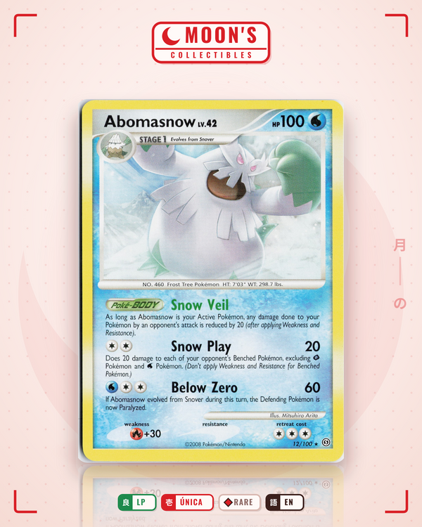 Carta Pokémon Abomasnow · Stormfront #12/100 (LP) — pieza única en Moon's Collectibles México