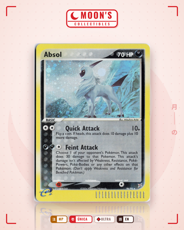 Carta Pokémon Absol · Team Magma vs Team Aqua #96/95 (MP) — pieza única en Moon's Collectibles México