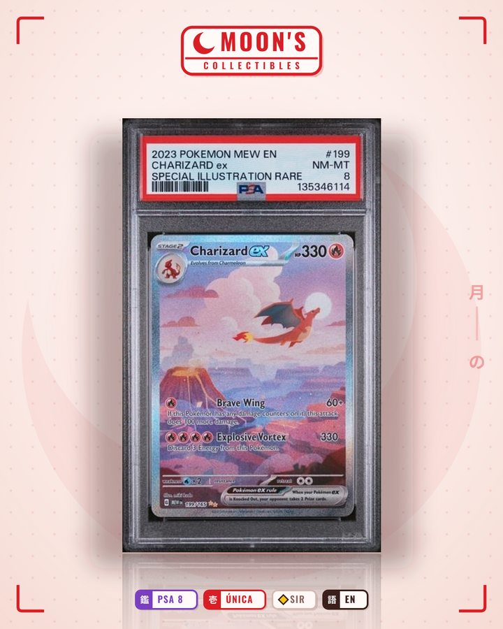Charizard ex · 151 #199/165 · PSA 8