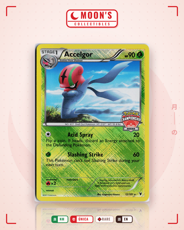 Carta Pokémon Accelgor · Noble Victories #12/101 (NM) — pieza única en Moon's Collectibles México
