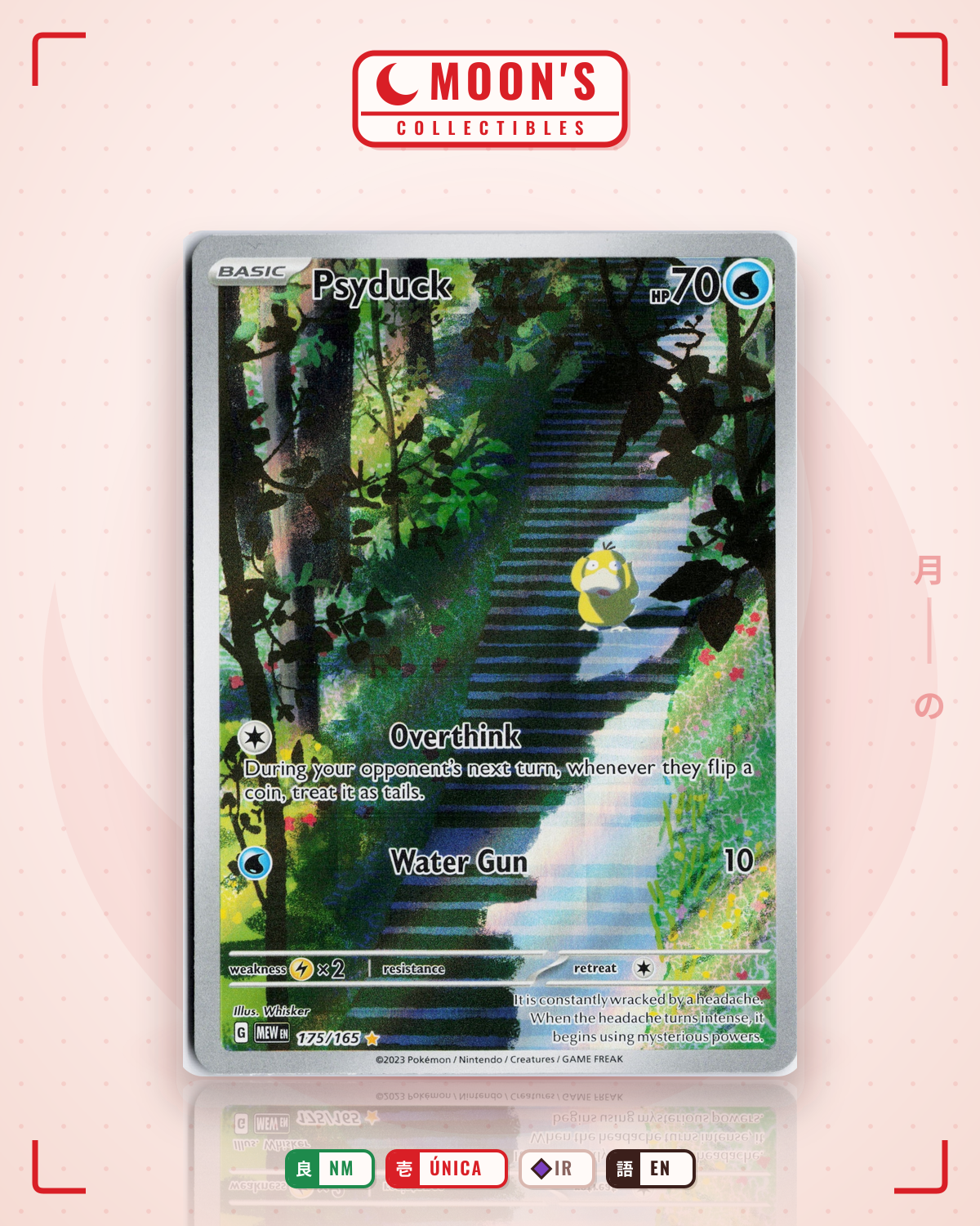 Carta Pokémon Psyduck · 151 #175/165 (NM) — pieza única en Moon's Collectibles México
