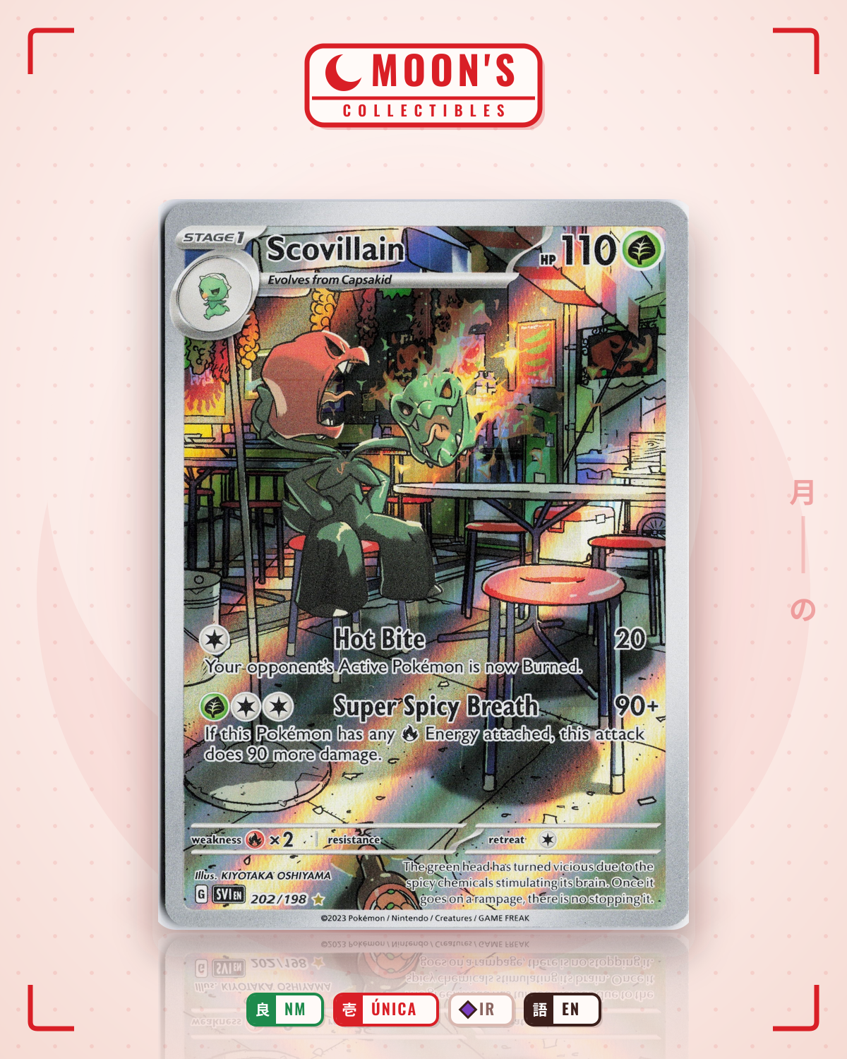 Carta Pokémon Scovillain · Scarlet & Violet #202/198 (NM) — pieza única en Moon's Collectibles México