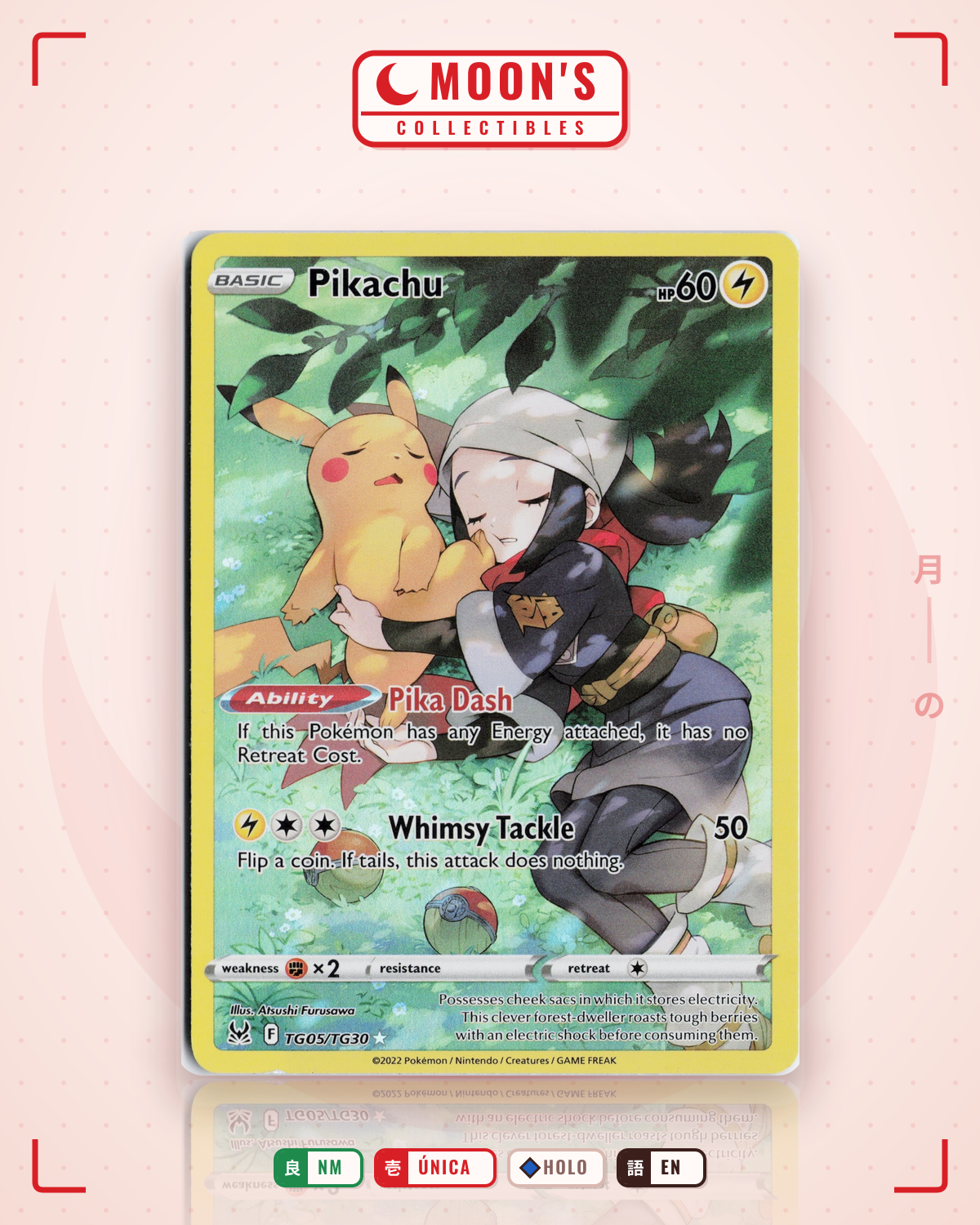 Carta Pokémon Pikachu · Lost Origin Trainer Gallery #TG05/TG30 (NM) — pieza única en Moon's Collectibles México