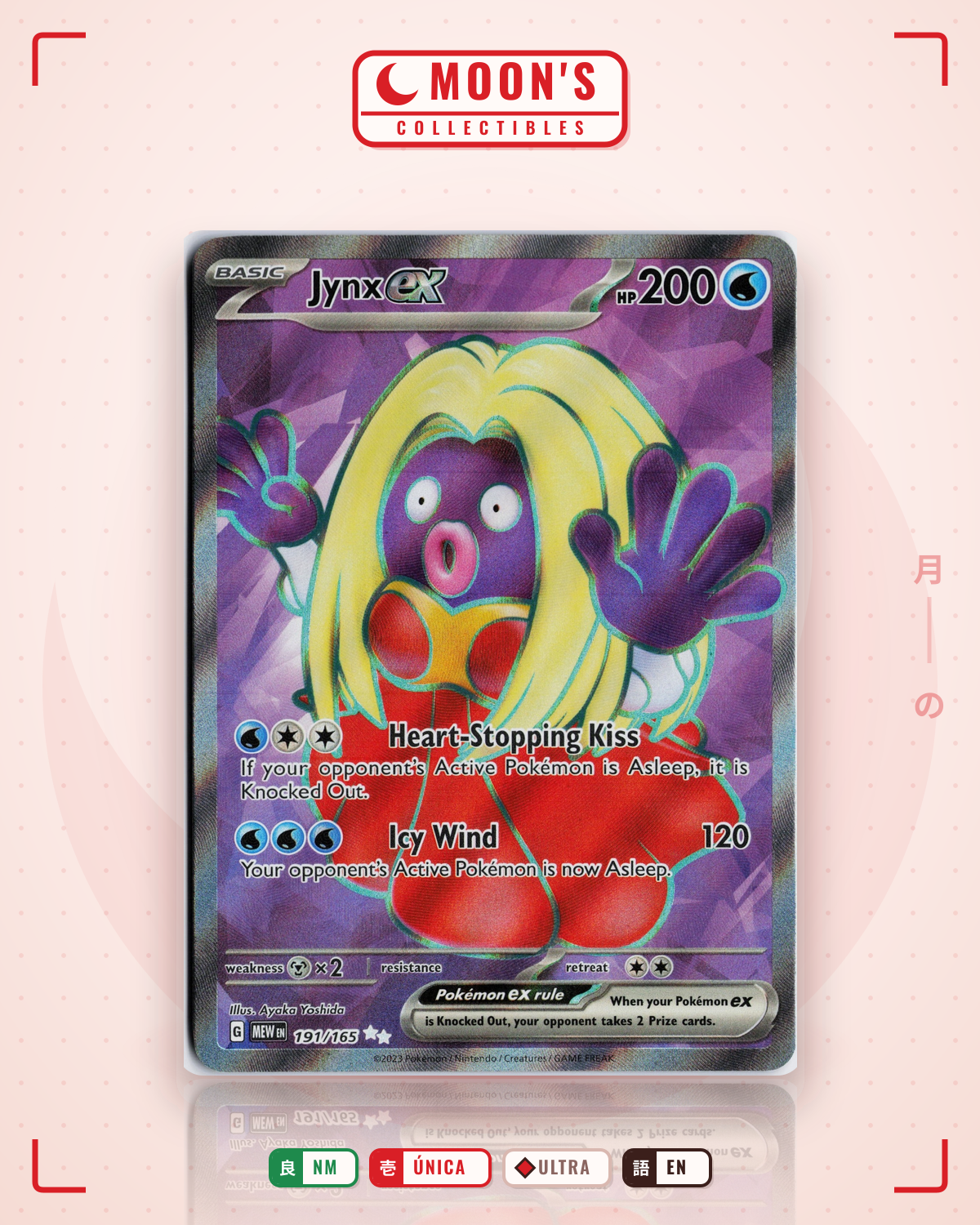 Carta Pokémon Jynx ex · 151 #191/165 (NM) — pieza única en Moon's Collectibles México