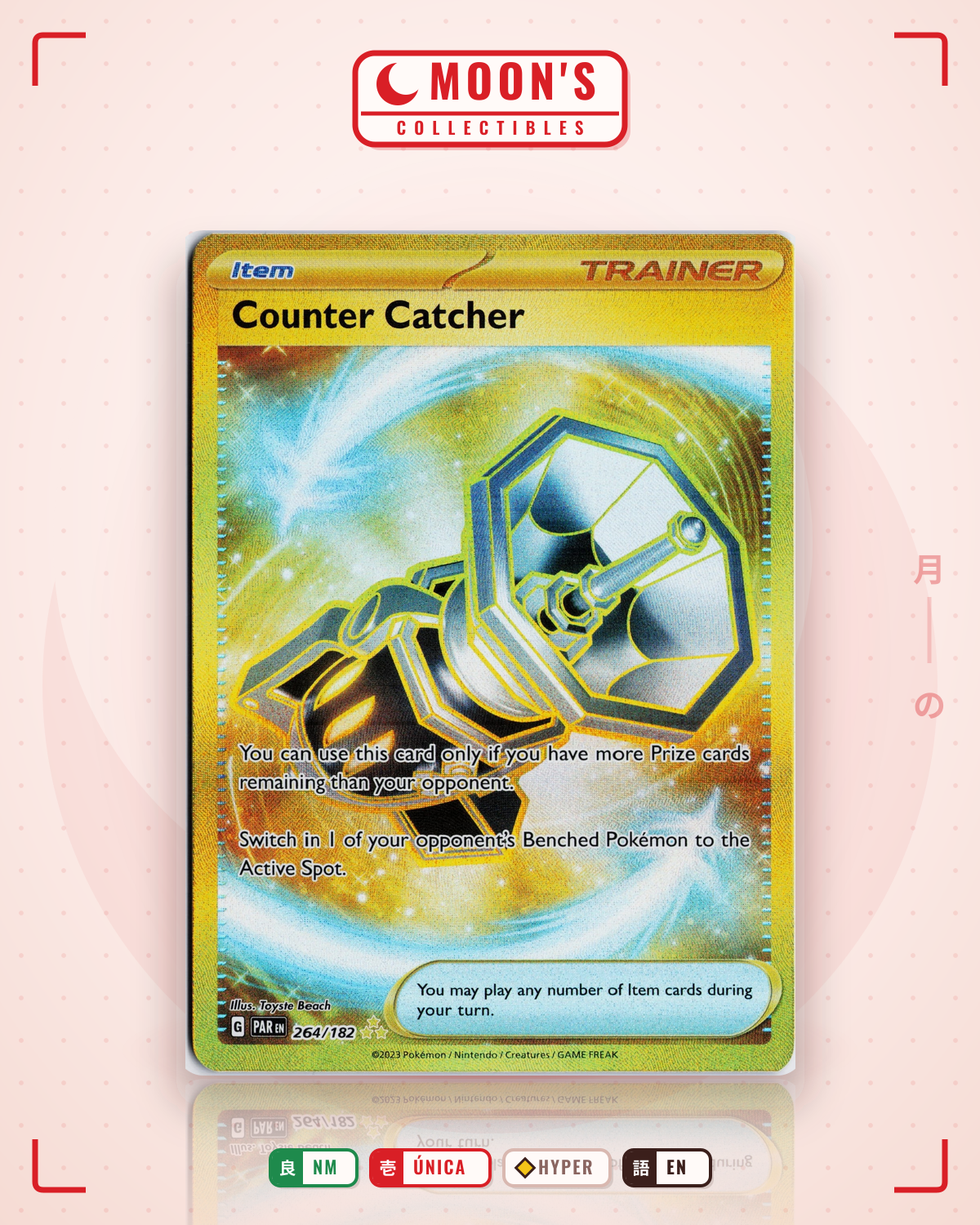Carta Pokémon Counter Catcher · Paradox Rift #264/182 (NM) — pieza única en Moon's Collectibles México
