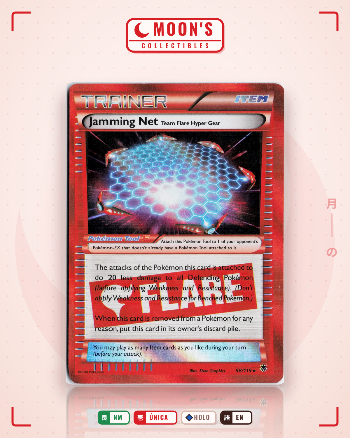 Carta Pokémon Jamming Net Team Flare Hyper Gear · Phantom Forces #98/119 (NM) — pieza única en Moon's Collectibles México
