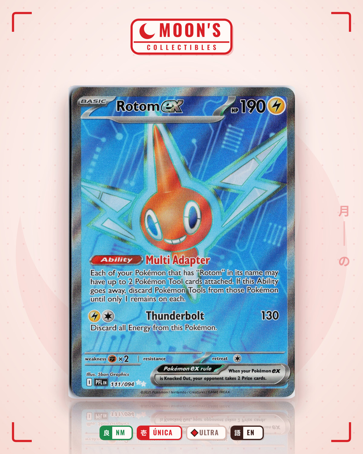 Carta Pokémon Rotom ex · Phantasmal Flames #111/094 (NM) — pieza única en Moon's Collectibles México