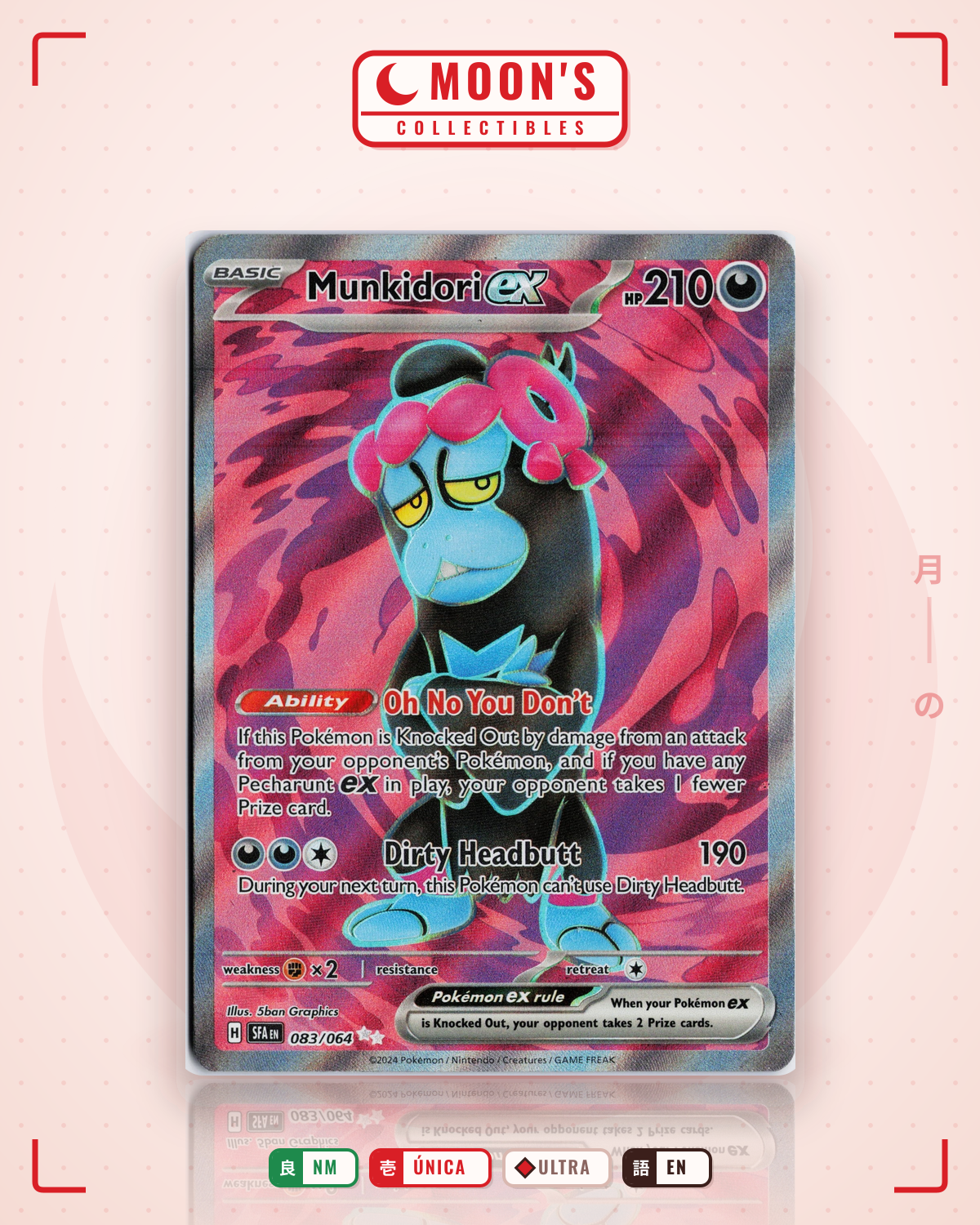 Carta Pokémon Munkidori ex · Shrouded Fable #083/064 (NM) — pieza única en Moon's Collectibles México