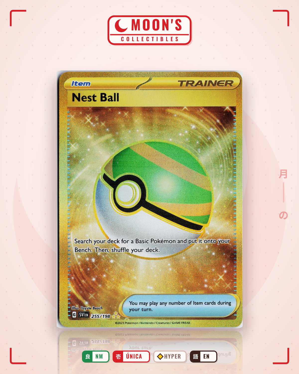 Carta Pokémon Nest Ball · Scarlet & Violet #255/198 (NM) — pieza única en Moon's Collectibles México