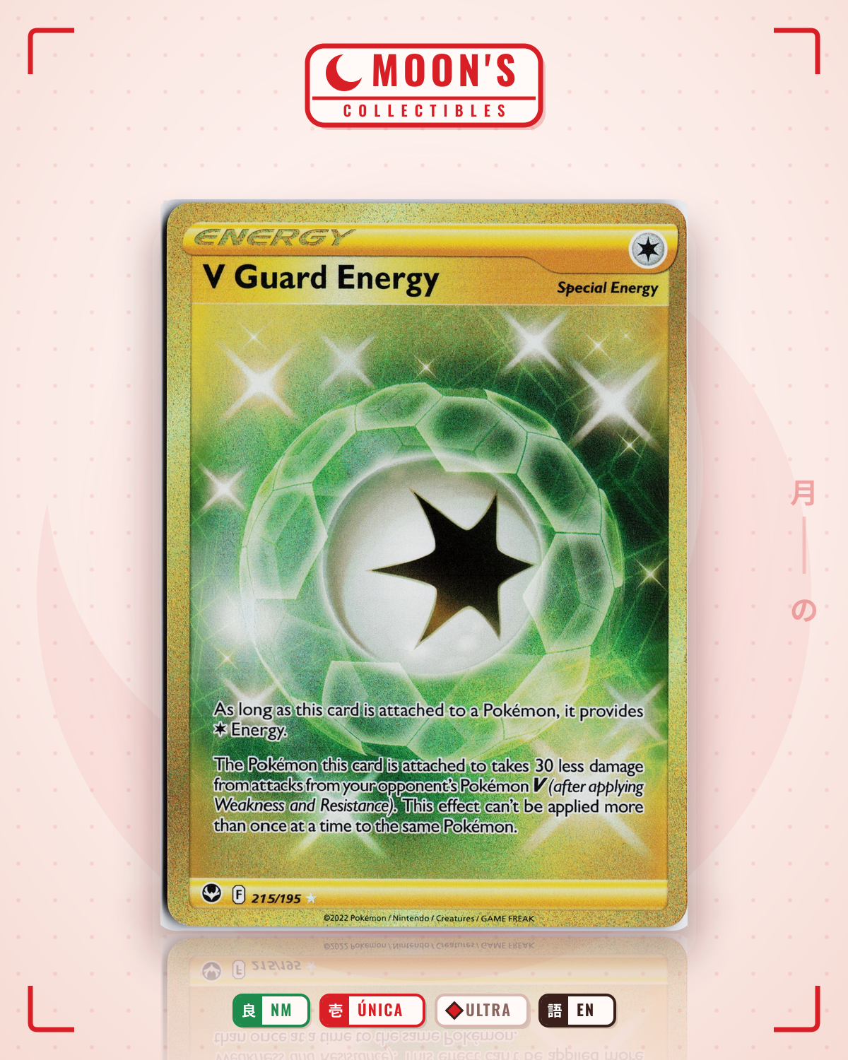 Carta Pokémon V Guard Energy · Silver Tempest #215/195 (NM) — pieza única en Moon's Collectibles México