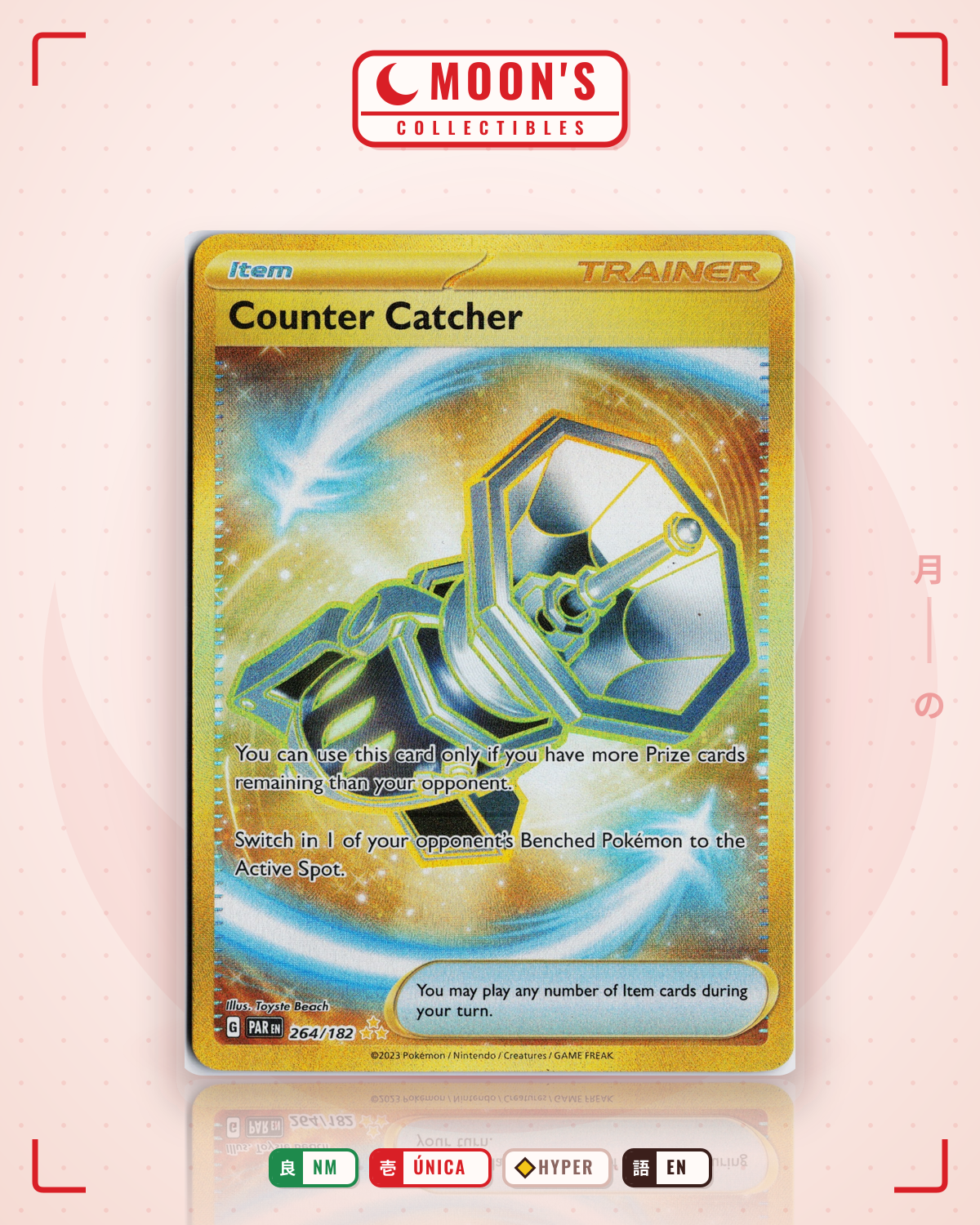 Carta Pokémon Counter Catcher · Paradox Rift #264/182 (NM) — pieza única en Moon's Collectibles México