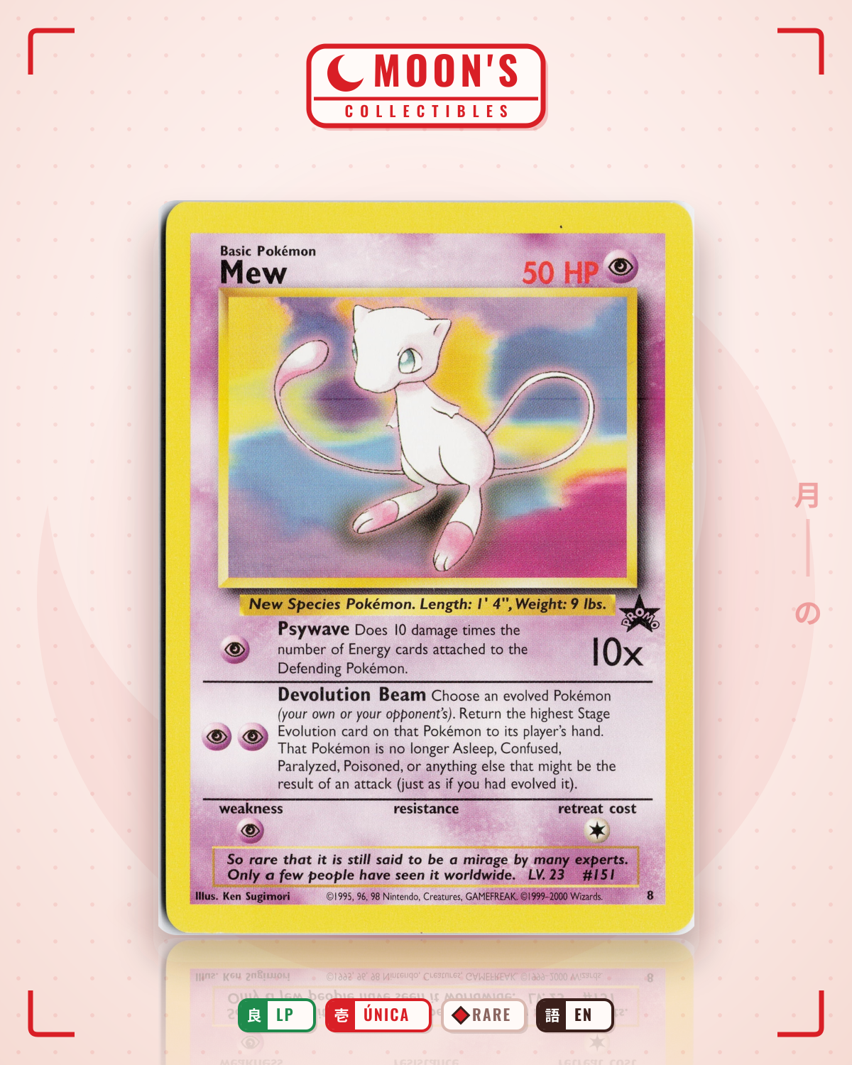 Carta Pokémon Mew · Wizards Black Star Promos #8 (LP) — pieza única en Moon's Collectibles México