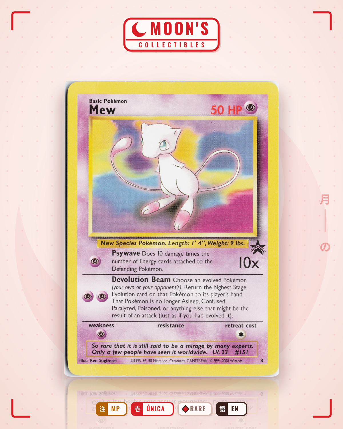 Carta Pokémon Mew · Wizards Black Star Promos #8 (MP) — pieza única en Moon's Collectibles México