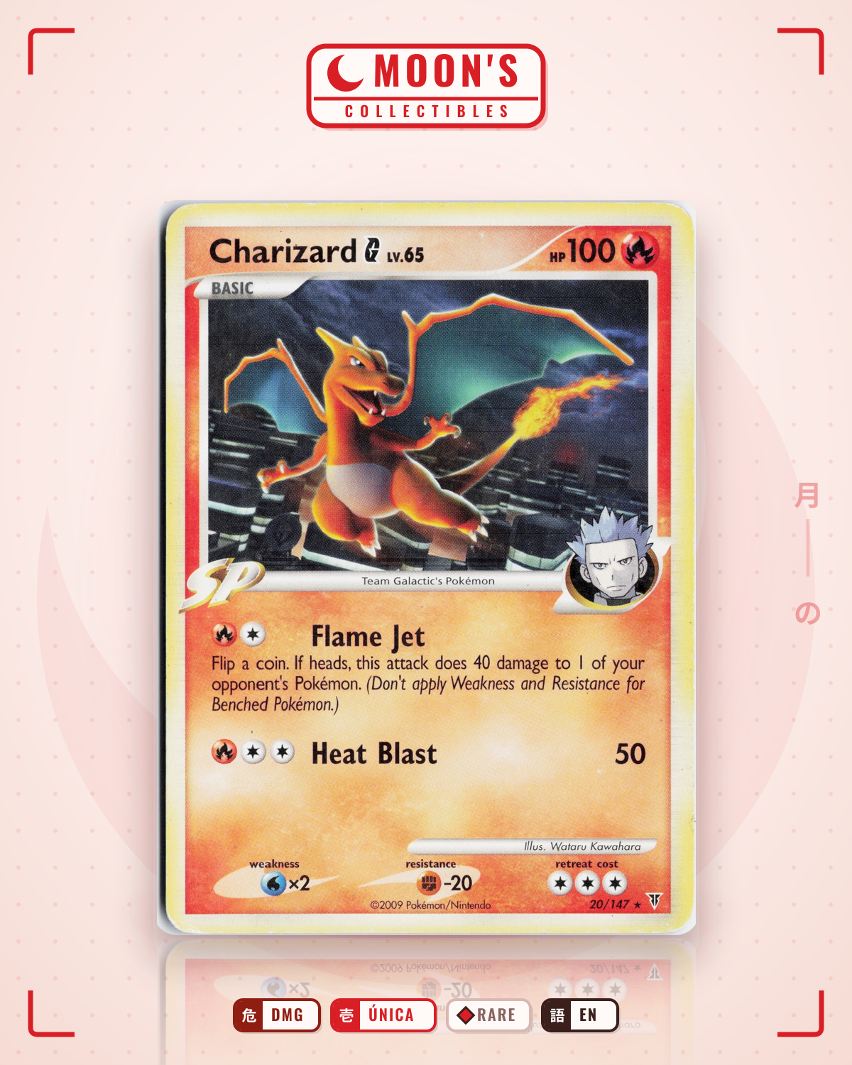 Carta Pokémon Charizard G · Supreme Victors #20/147 (DMG) — pieza única en Moon's Collectibles México