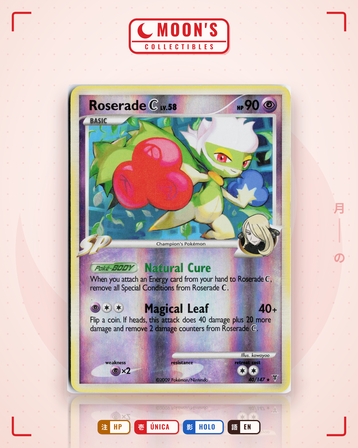 Carta Pokémon Roserade C · Supreme Victors #40/147 (HP) — pieza única en Moon's Collectibles México