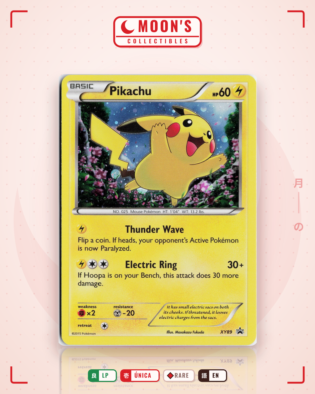 Carta Pokémon Pikachu · XY Black Star Promos #XY89 (LP) — pieza única en Moon's Collectibles México
