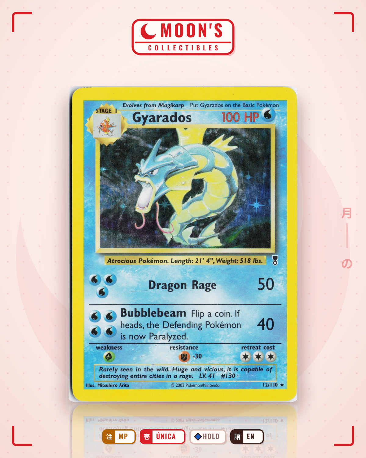 Carta Pokémon Gyarados · Legendary Collection #12/110 (MP) — pieza única en Moon's Collectibles México