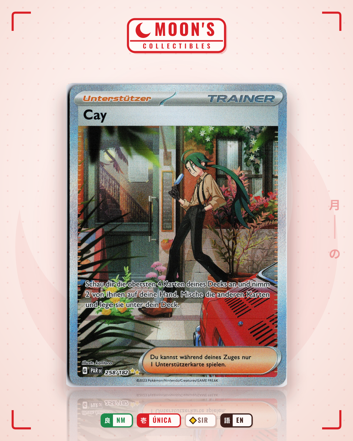 Carta Pokémon Rika · Paradox Rift #258/182 (NM) — pieza única en Moon's Collectibles México