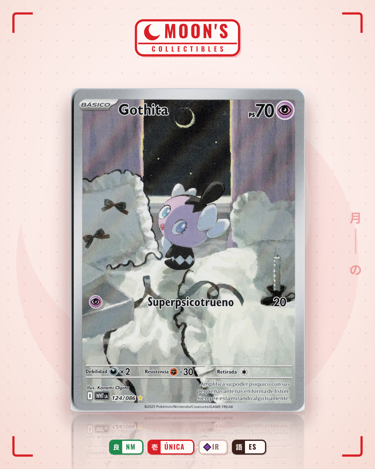 Carta Pokémon Gothita · White Flare #124/086 (NM) — pieza única en Moon's Collectibles México