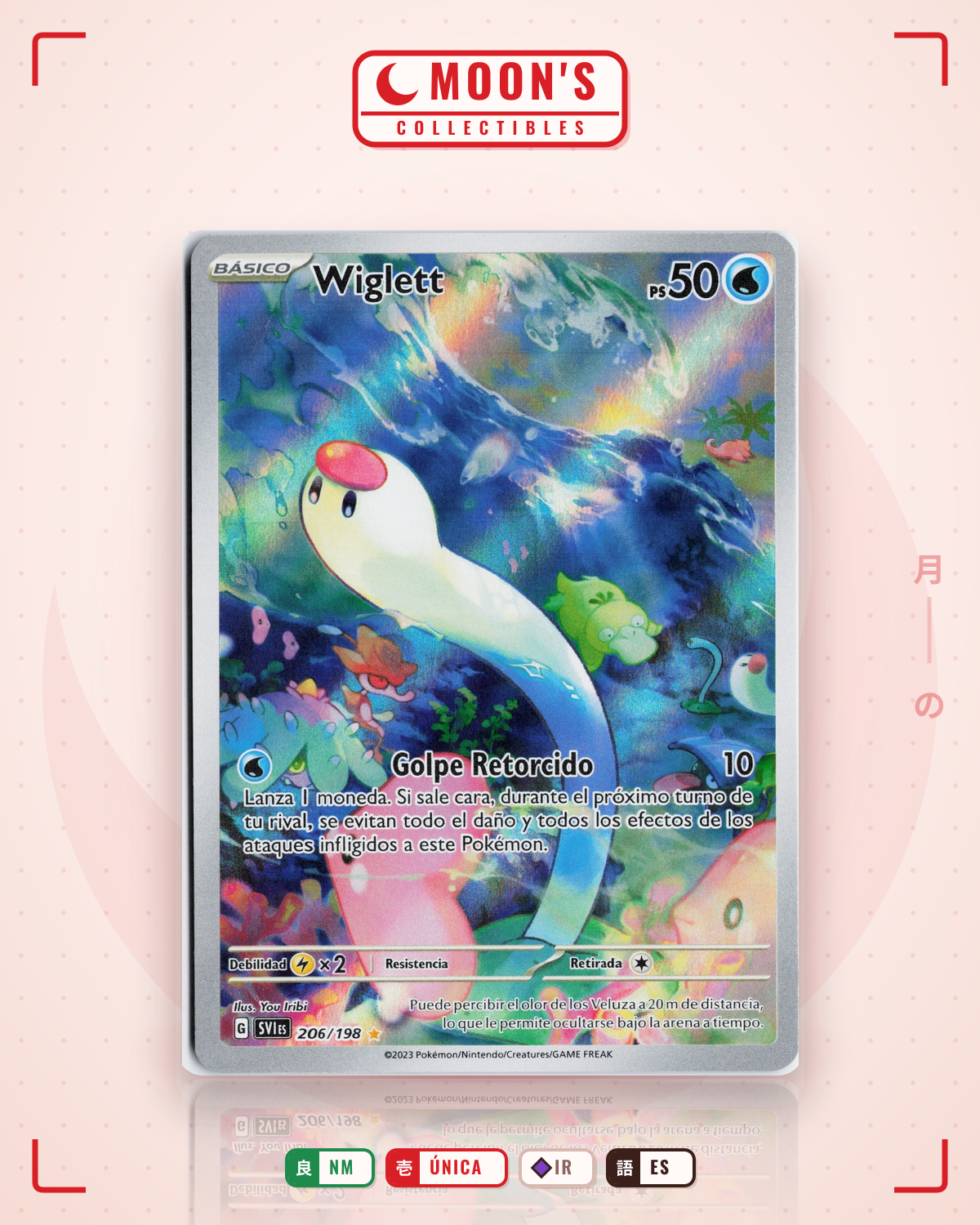 Carta Pokémon Wiglett · Scarlet & Violet #206/198 (NM) — pieza única en Moon's Collectibles México