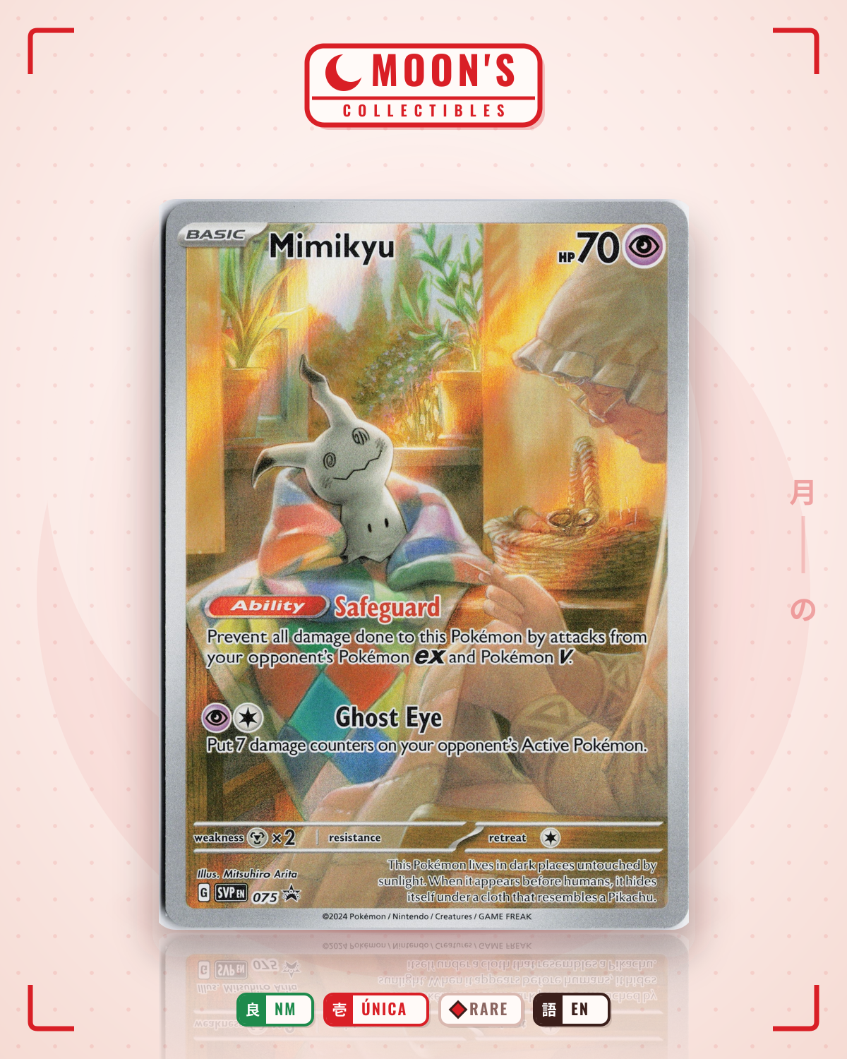 Carta Pokémon Mimikyu · Scarlet & Violet Black Star Promos #075 (NM) — pieza única en Moon's Collectibles México