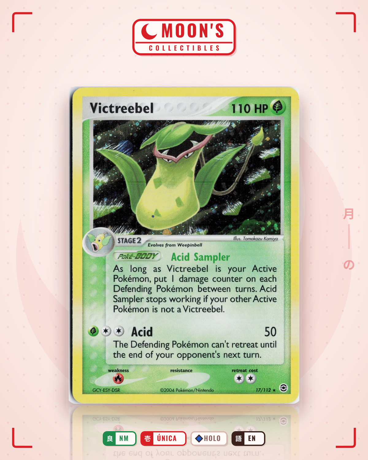 Carta Pokémon Victreebel · FireRed & LeafGreen #17/112 (NM) — pieza única en Moon's Collectibles México