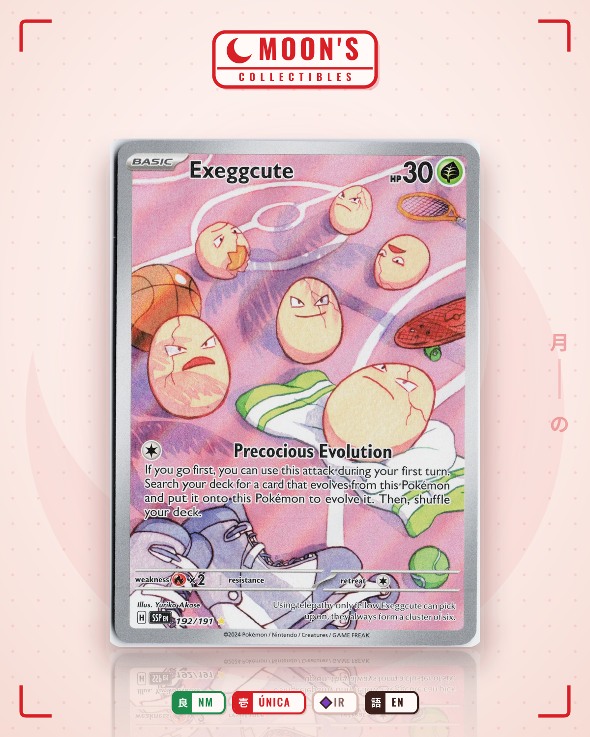 Carta Pokémon Exeggcute · Surging Sparks #192/191 (NM) — pieza única en Moon's Collectibles México